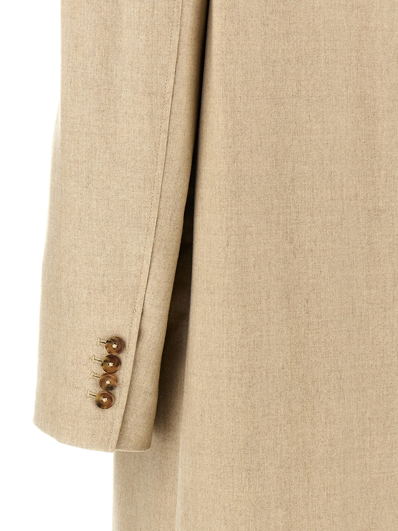 Loulou De Saison Zeno Beige Virgin Wool Coat