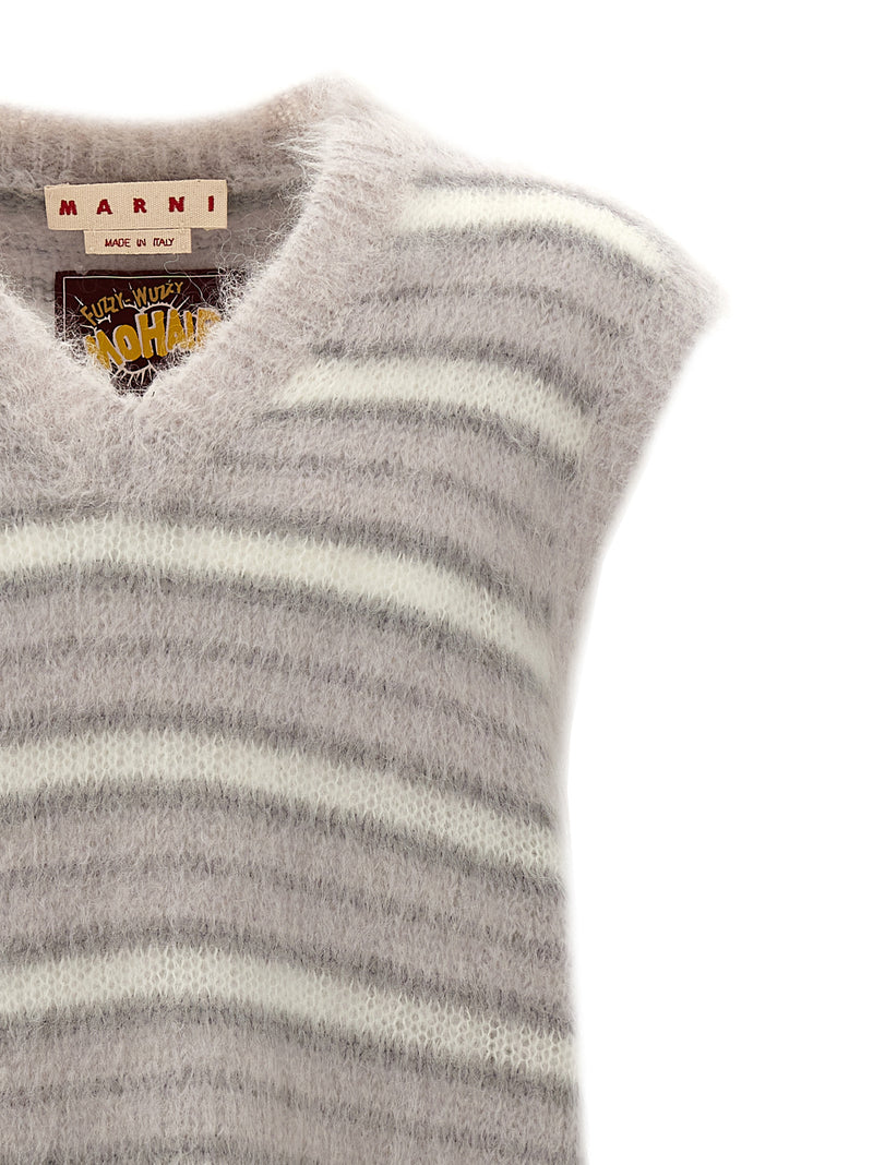 Marni Gray Mohair Sweatshirt - Fuzzy Wuzzy Vest