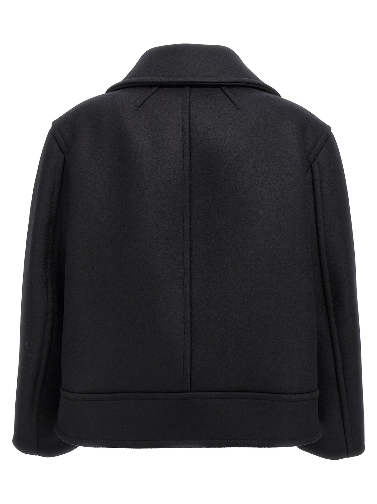 Saint Laurent Black Virgin Wool Coat - Oversized Double-Breasted
