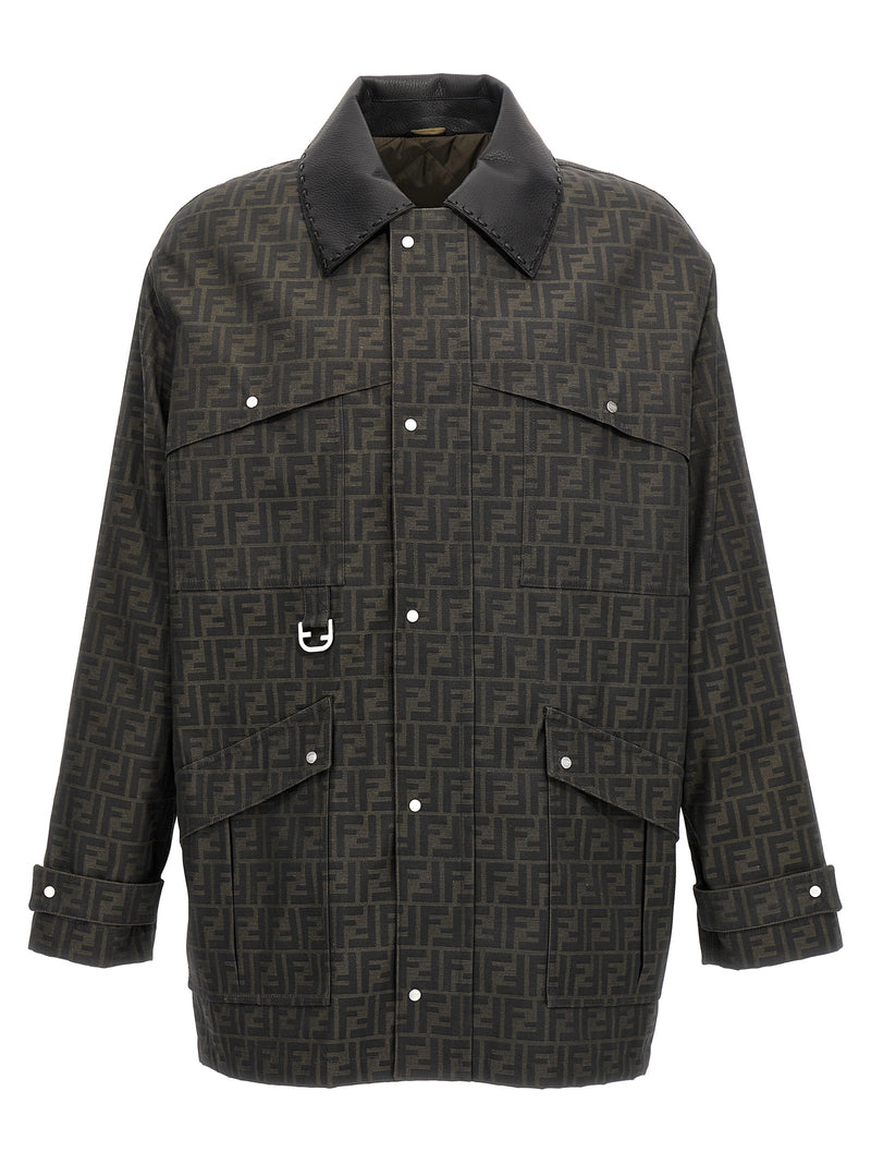 Fendi Brown Polyester Full-Length Jacket