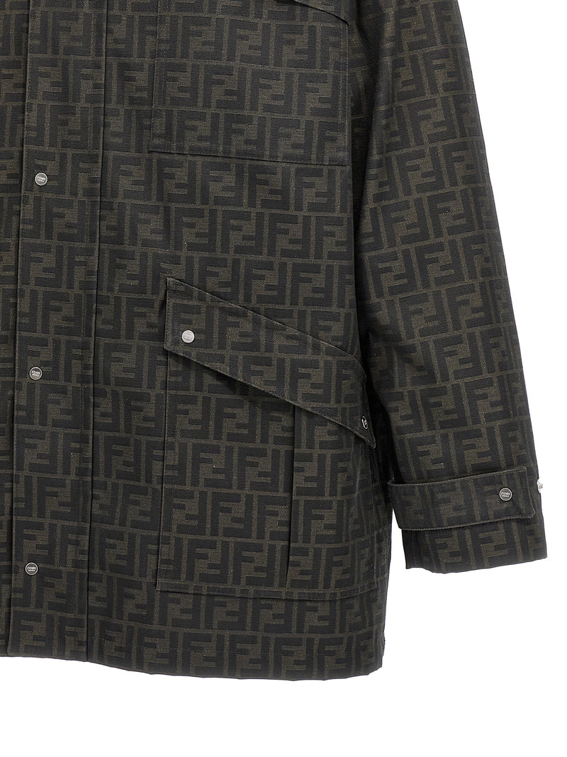 Fendi Brown Polyester Full-Length Jacket