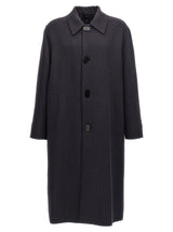 Fendi Blue Virgin Wool Coat for Men