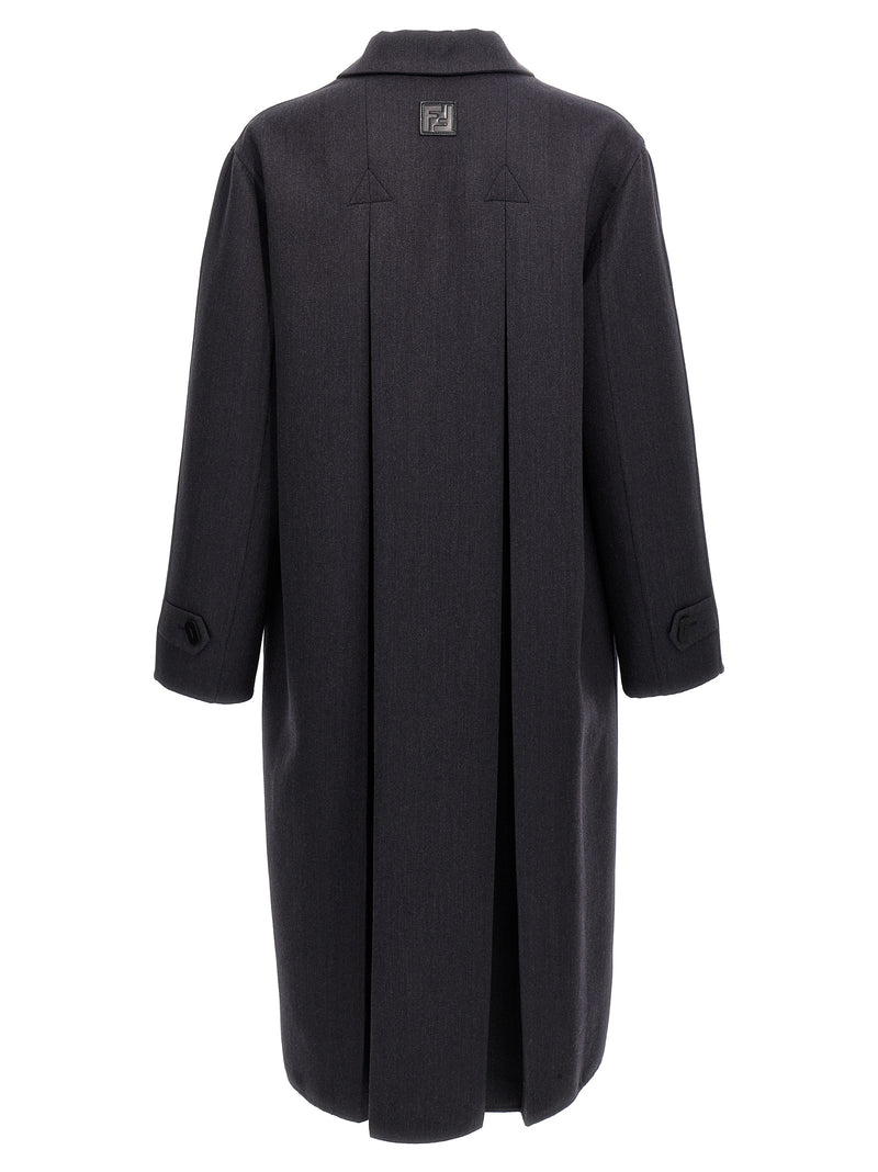 Fendi Blue Virgin Wool Coat for Men
