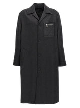 Fendi Gray Cashmere Coat - Luxury Single-Breasted Design