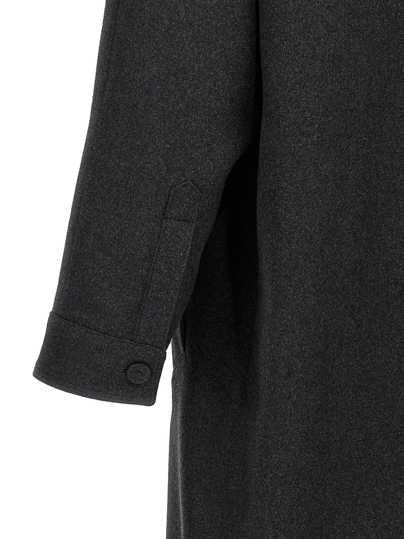 Fendi Gray Cashmere Coat - Luxury Single-Breasted Design