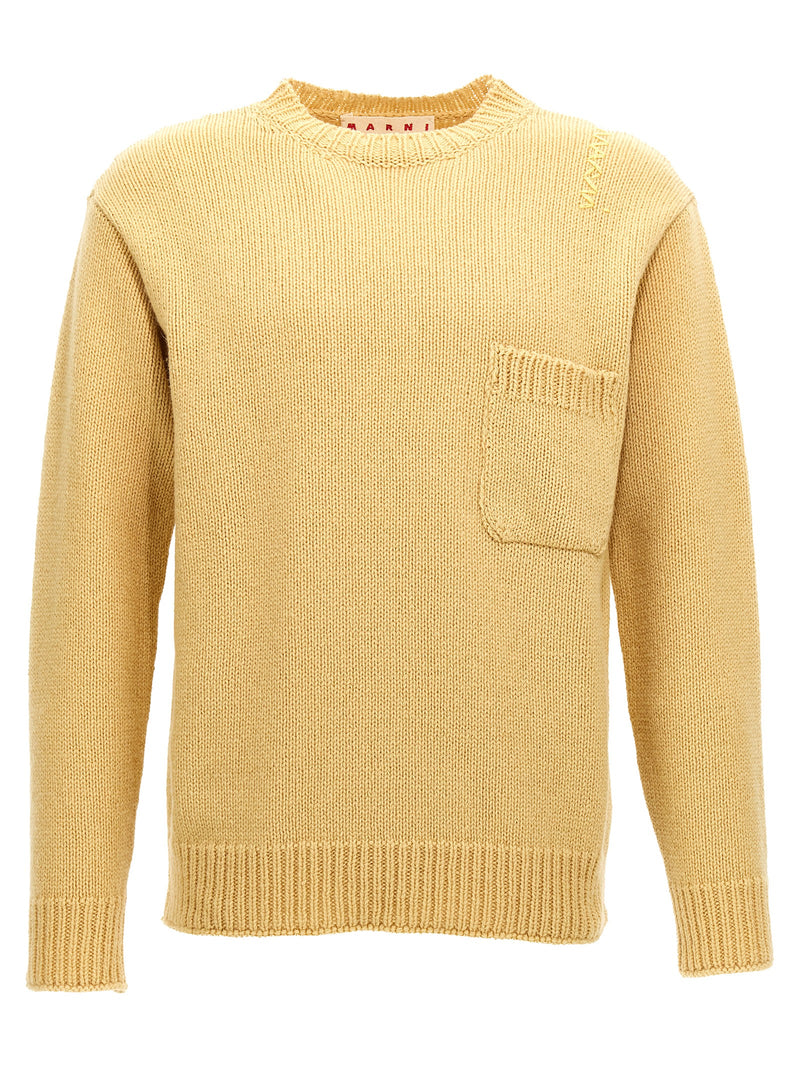 Marni Bicolor Wool Cardigan - Luxurious Yellow Sweater for Men