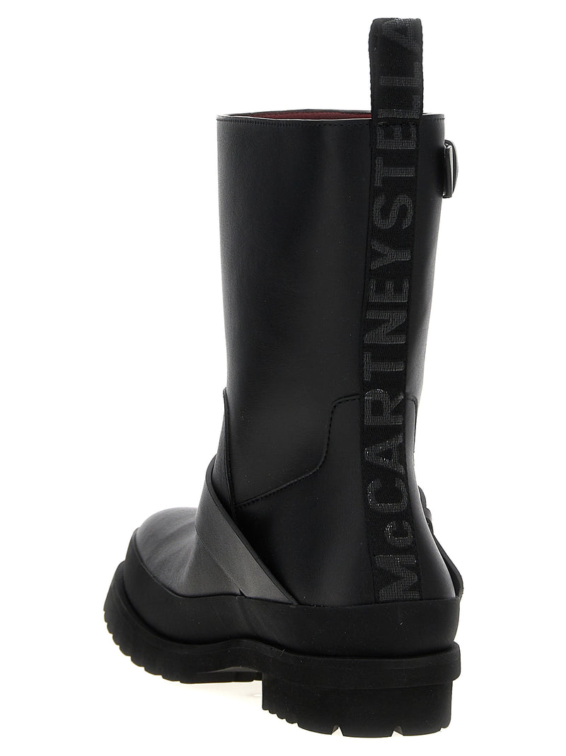 Stella McCartney Biker Black Polyester Ankle Boots