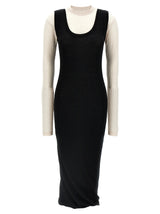 Marni Bicolor Wool Midi Dress - White/Black