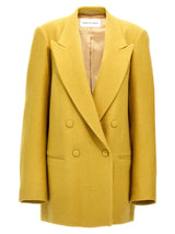 Dries Van Noten Blink Bicolor Wool Blazer in Yellow