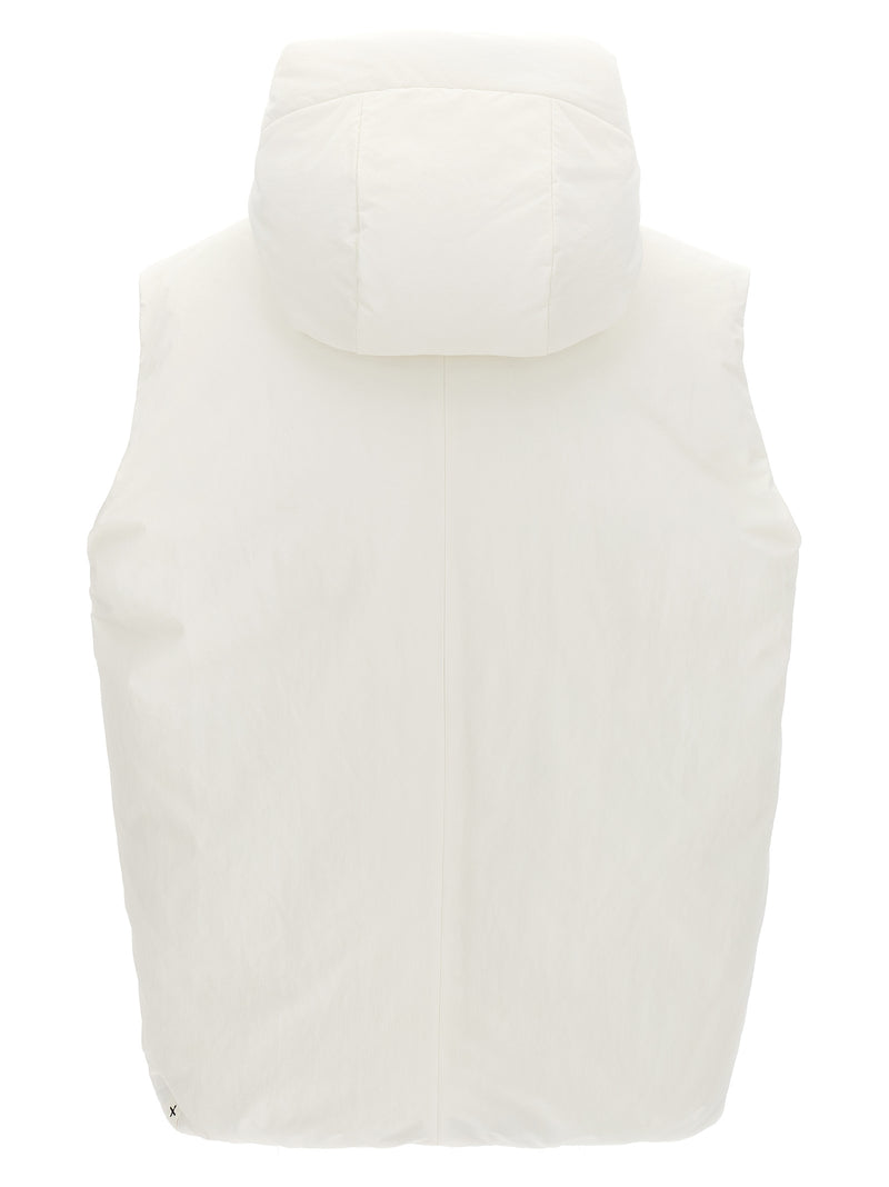 Jil Sander White Polyester Sleeveless Jacket - Bold Design