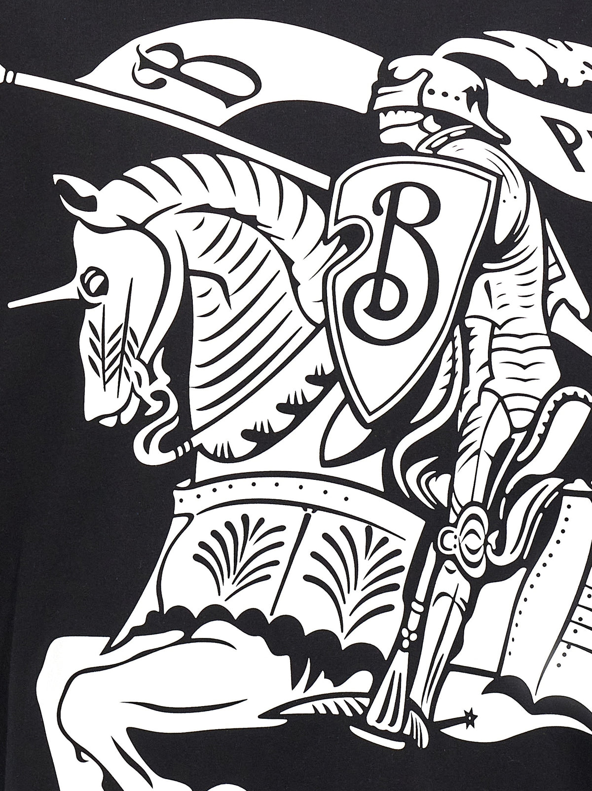 T-shirt Bicolor en Coton Burberry pour Homme