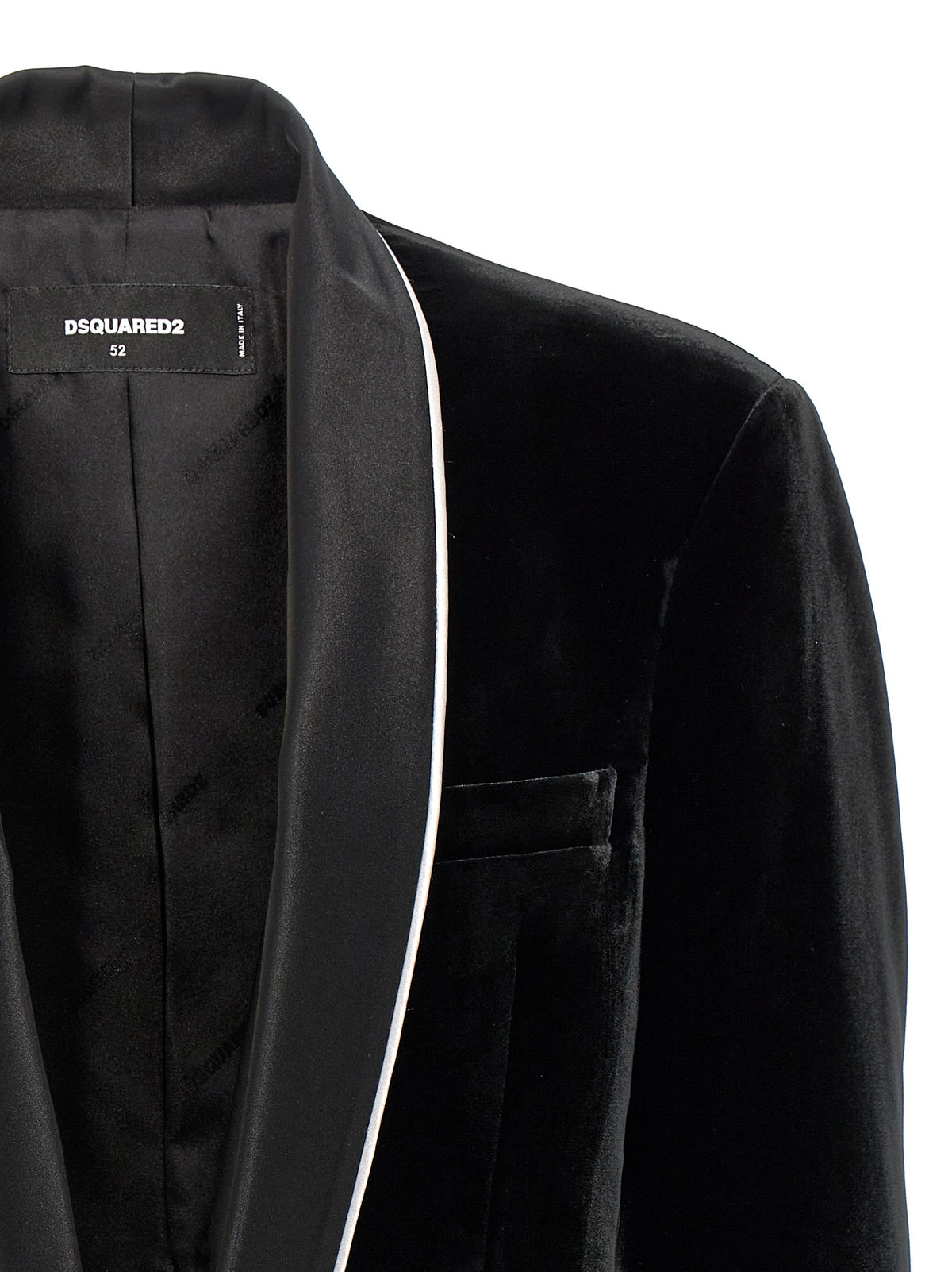 Dsquared² Black Viscose Blazer - Elegant Tuxedo Style