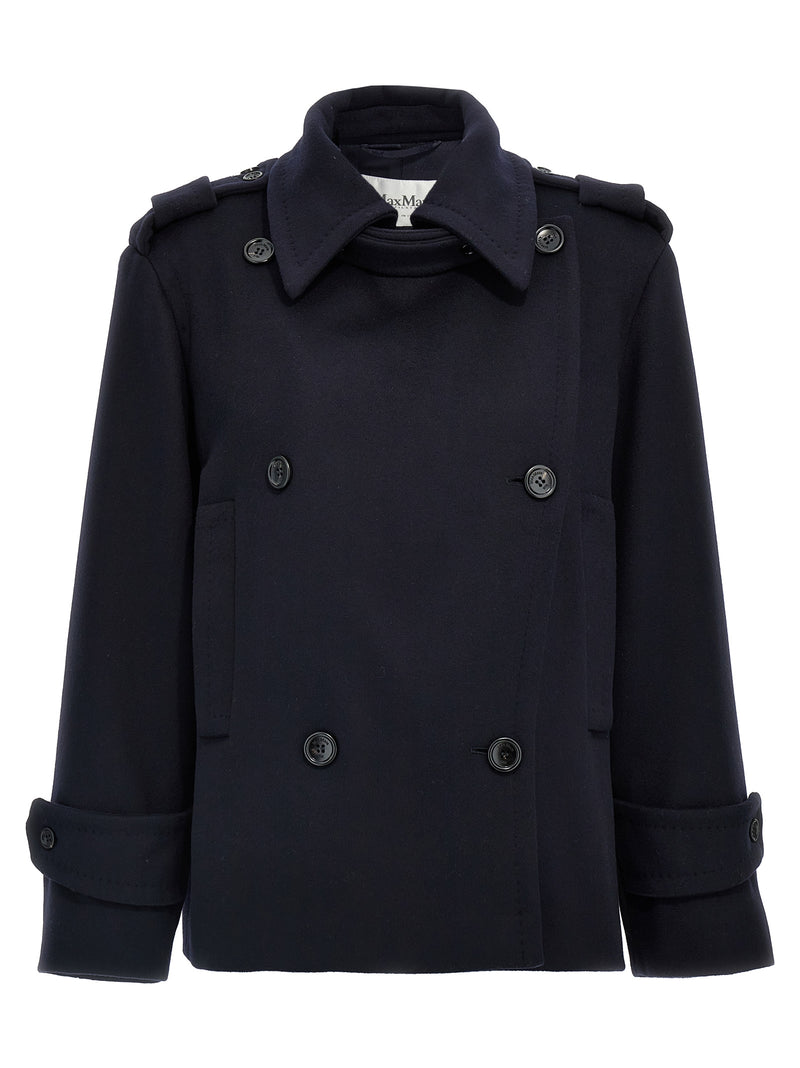 Max Mara Laveno Blue Virgin Wool Coat