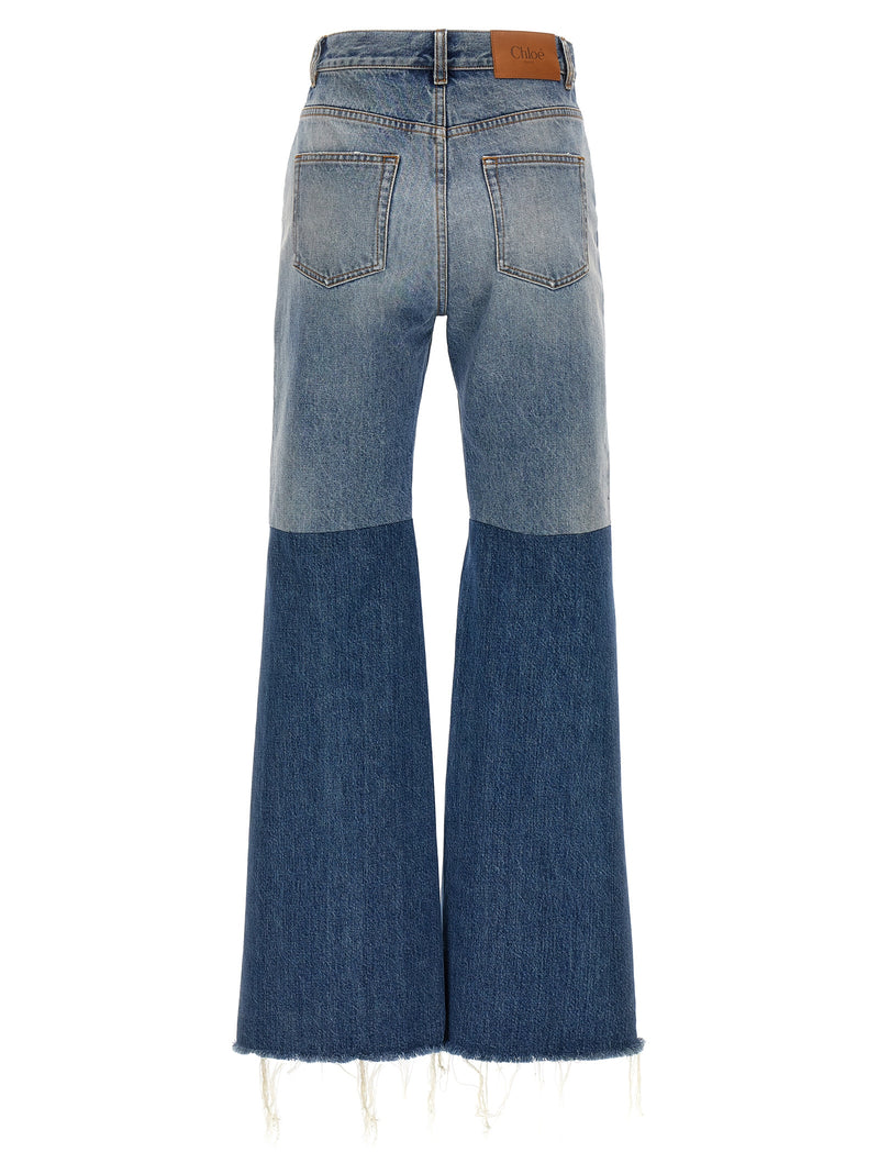 Chloé Blue Cotton Flared Jeans