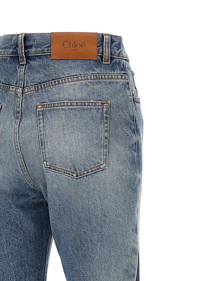 Chloé Blue Cotton Flared Jeans