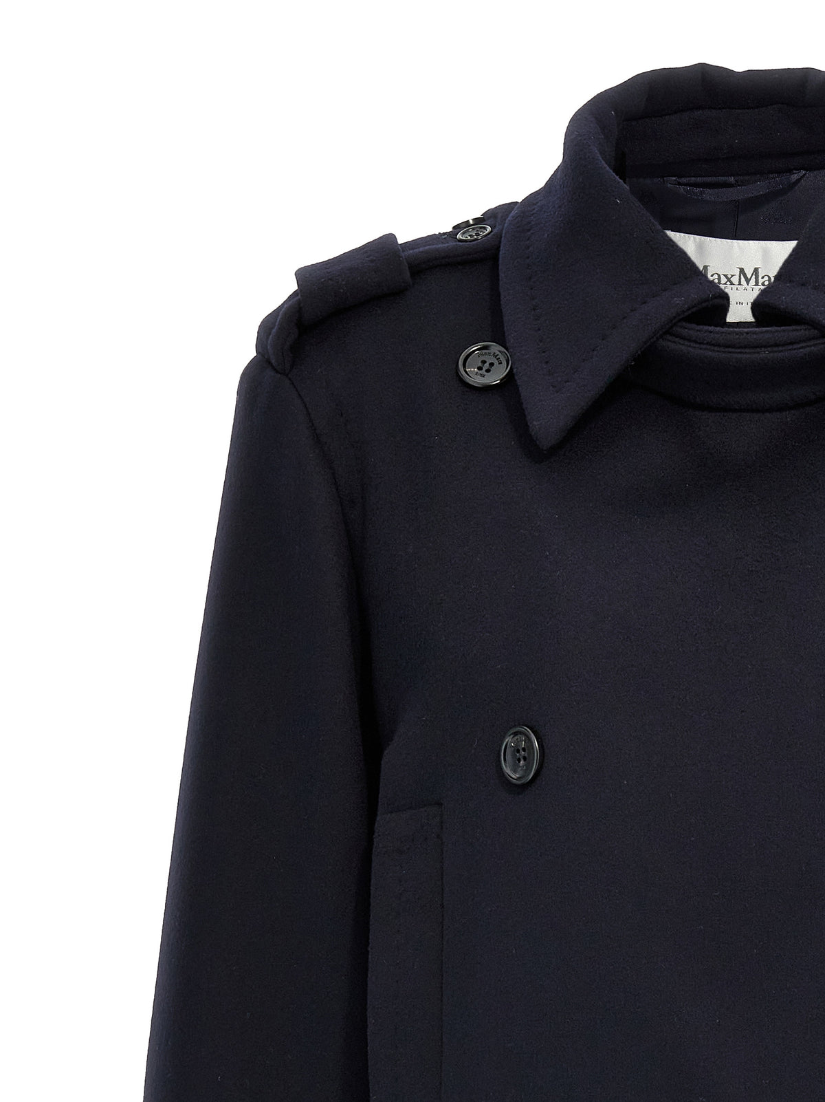 Max Mara Laveno Blue Virgin Wool Coat