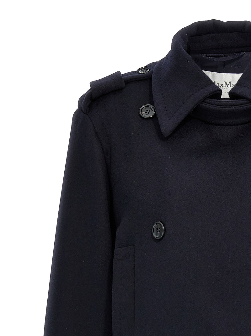 Max Mara Laveno Blue Virgin Wool Coat