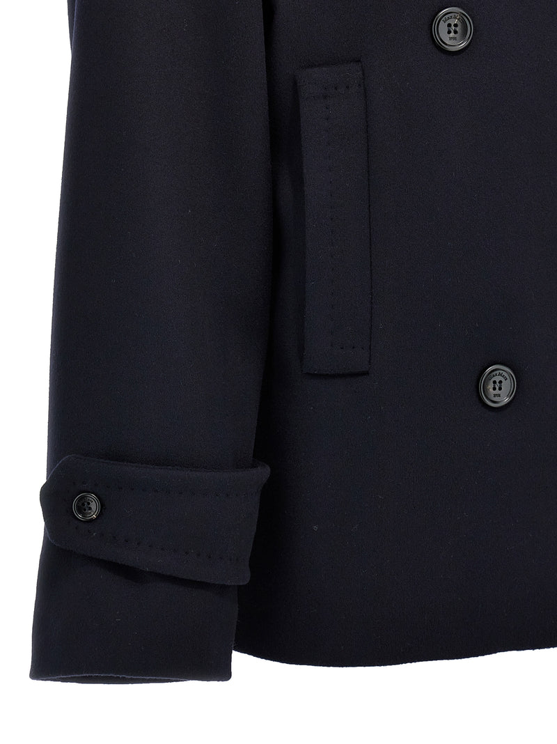 Max Mara Laveno Blue Virgin Wool Coat