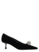 Jimmy Choo ORB Pump 50 Black Textile Mid Heel Pumps