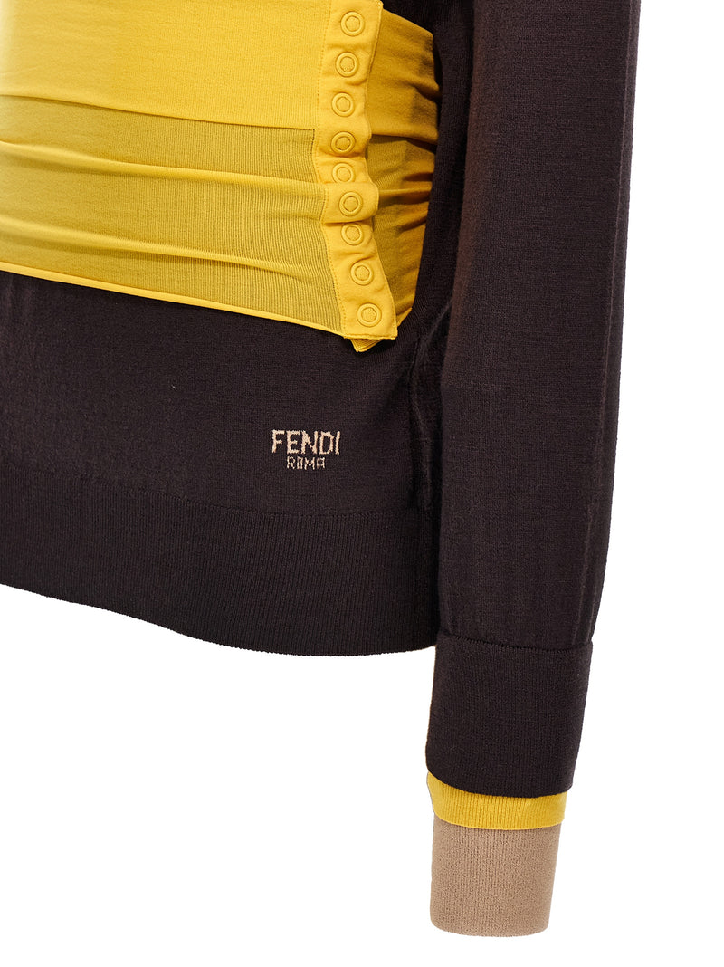 Fendi Purple Virgin Wool Cardigan - Luxurious Style
