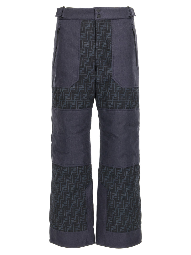 Fendi Blue Polyamide Sportswear Ski Pants for Men