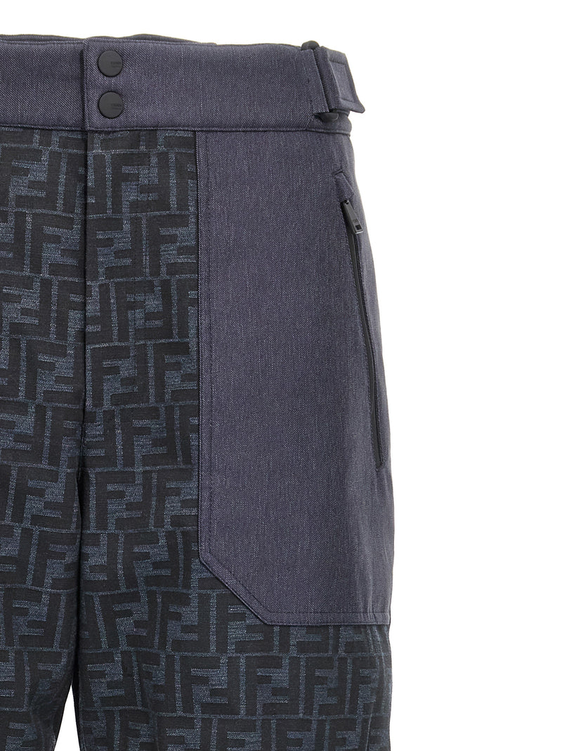 Fendi Blue Polyamide Sportswear Ski Pants for Men