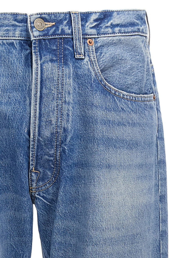 Valentino Garavani Blue Cotton Straight-Leg Jeans