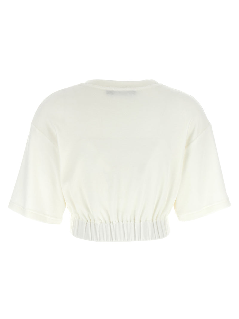 Dolce & Gabbana White Cotton T-Shirt with Embossed Logo