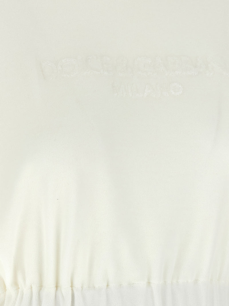 Dolce & Gabbana White Cotton T-Shirt with Embossed Logo