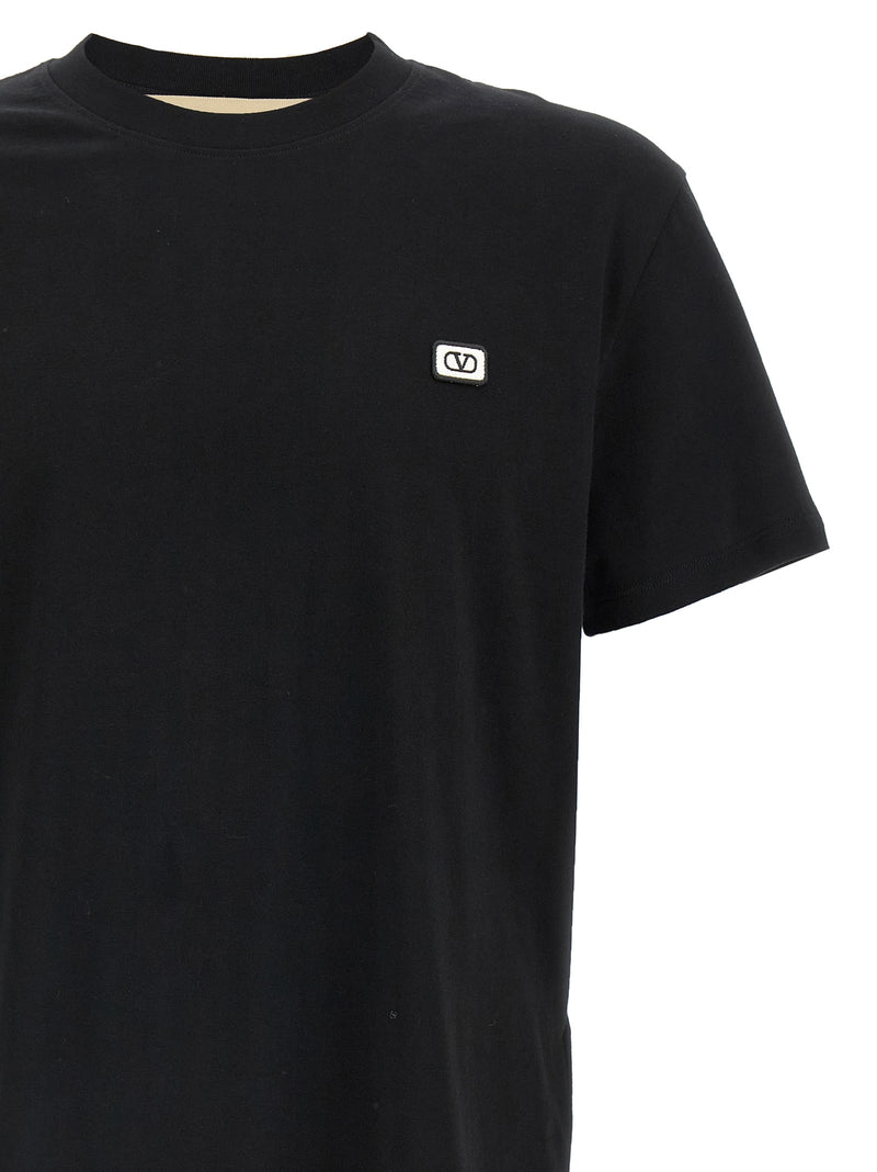 Valentino Garavani Black Cotton T-Shirt for Men