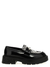 Jimmy Choo Marlow Diamond Black Calfskin Slip-On Loafers