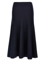 Khaite Mayu Blue Wool Midi Skirt - Elegant & Versatile
