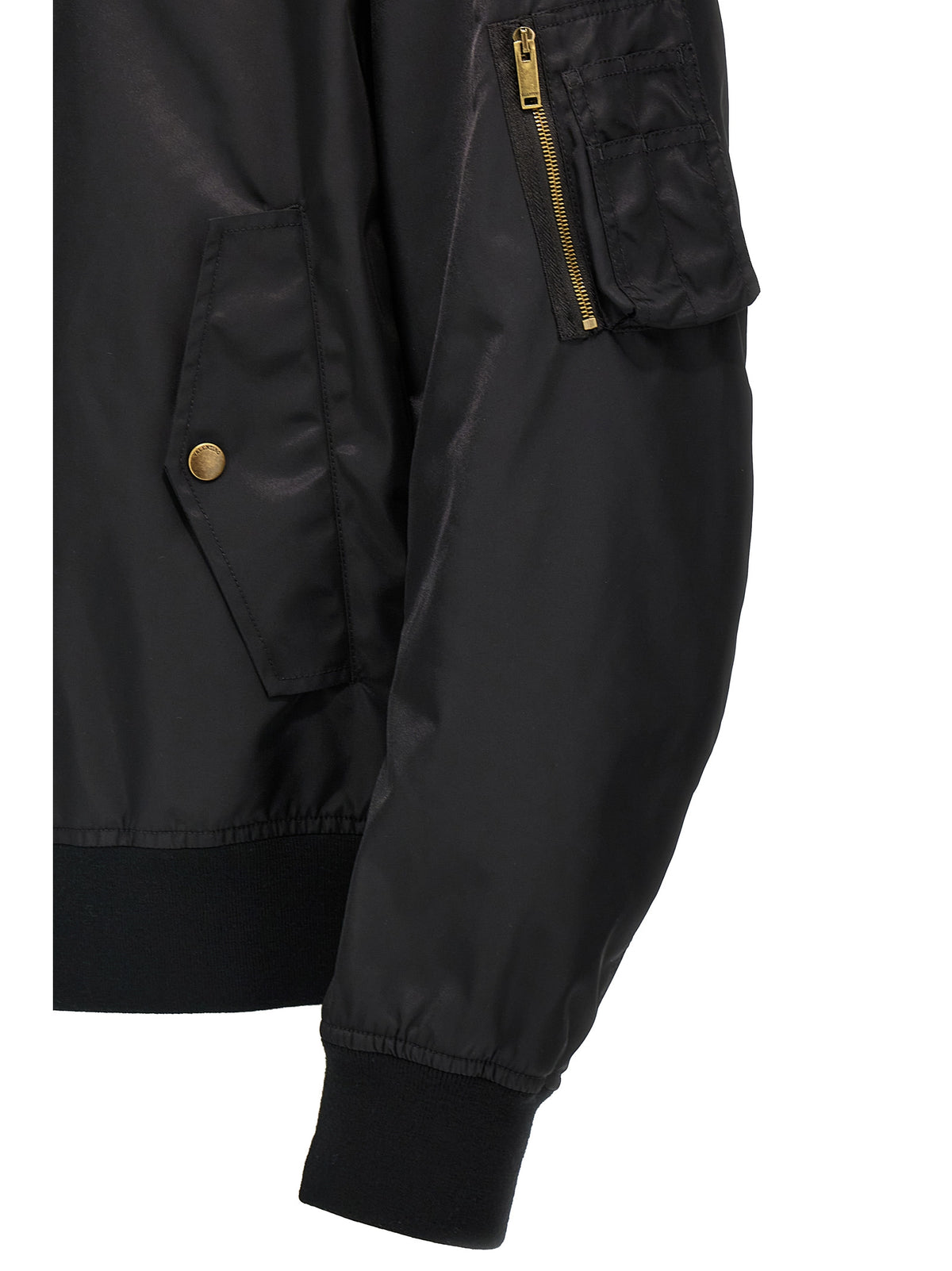 Valentino Garavani Black Polyamide Bomber Jacket for Men