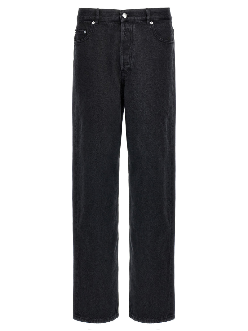 A.P.C. Black Cotton Straight-Leg Jeans - Fairfax Model