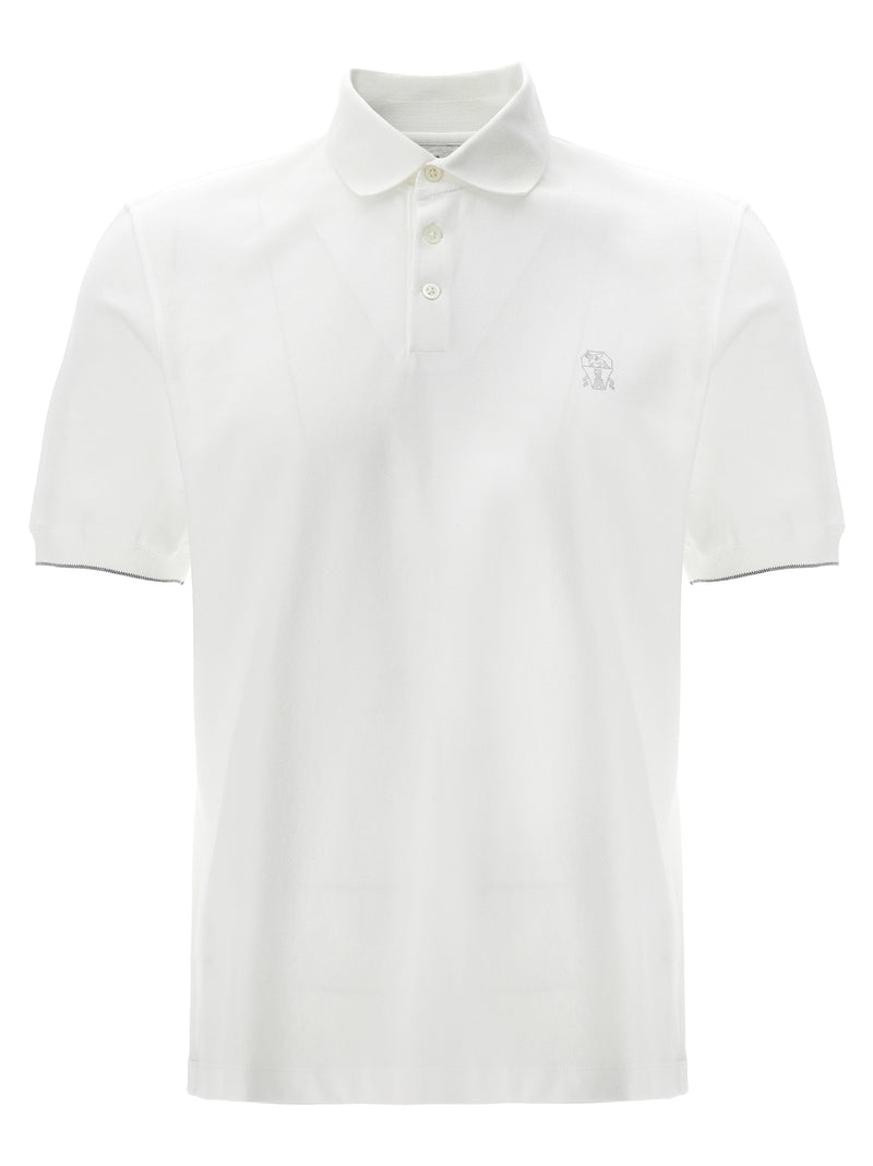Brunello Cucinelli White Cotton Polo Shirt - Modern Luxury