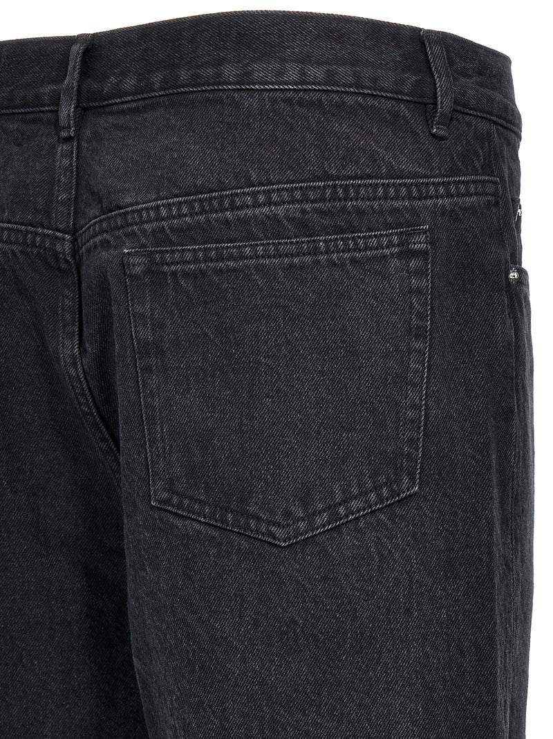 A.P.C. Black Cotton Straight-Leg Jeans - Fairfax Model