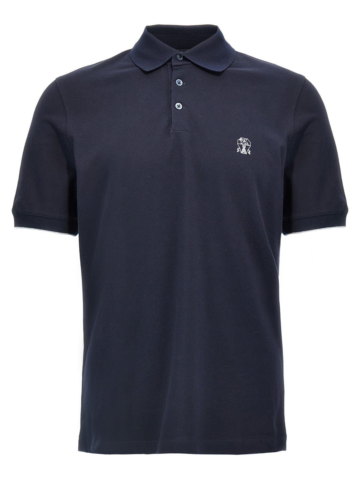 Brunello Cucinelli Blue Cotton Polo Shirt for Men