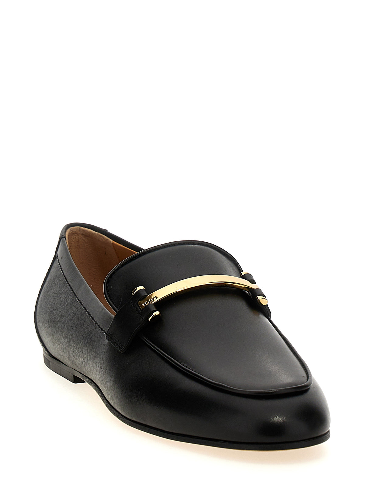 Tod's Black Calfskin Slip-On Loafers for Women