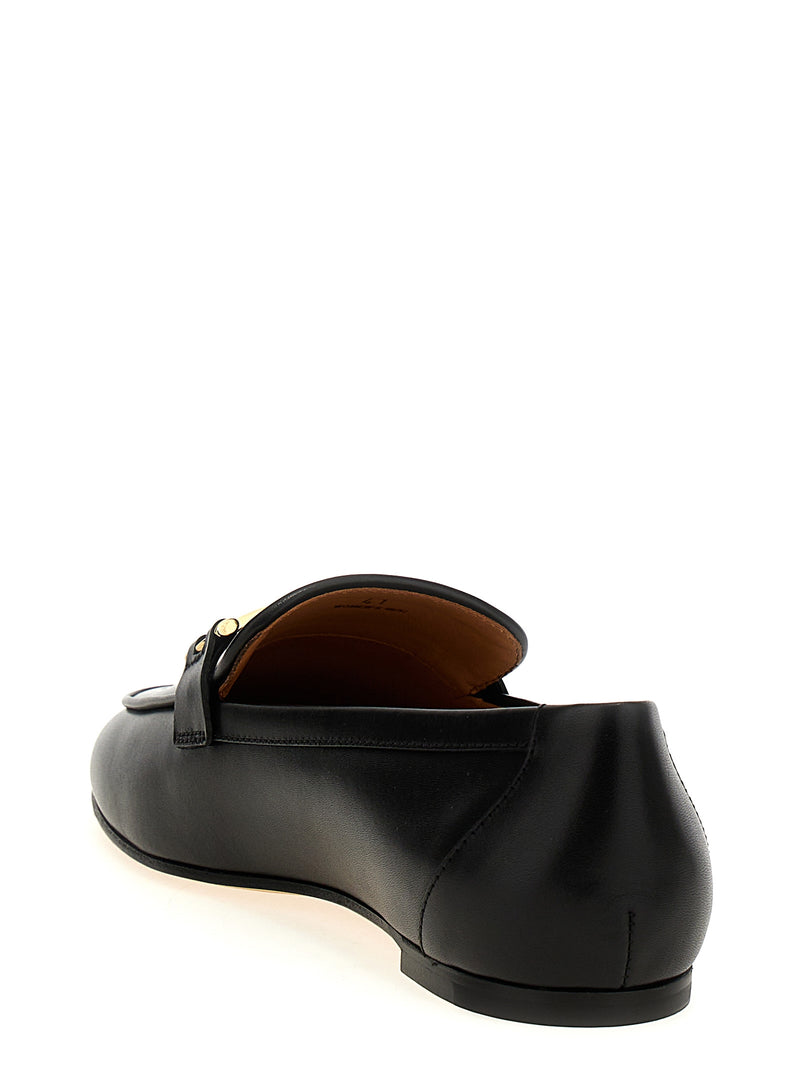 Tod's Black Calfskin Slip-On Loafers for Women