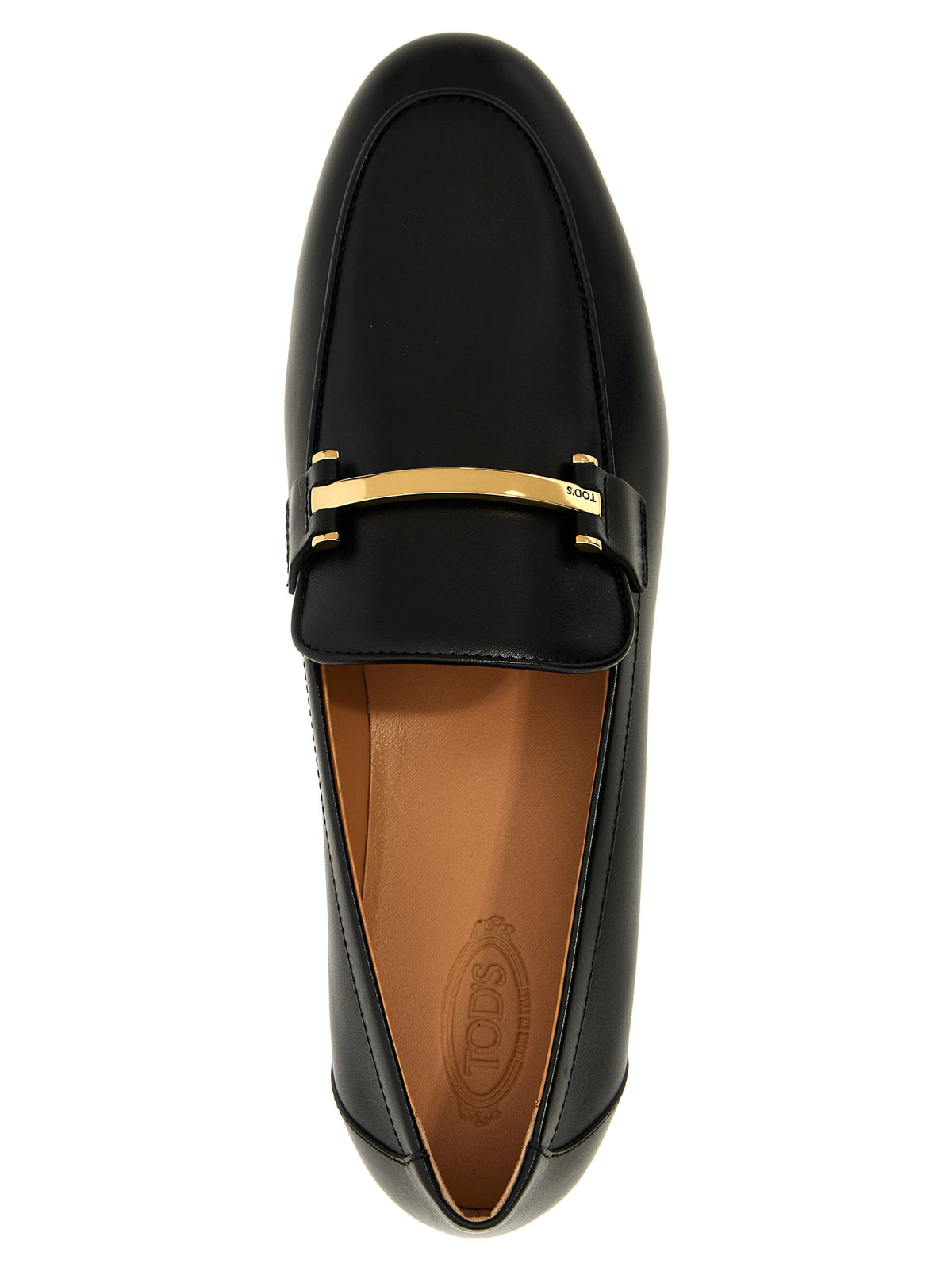 Tod's Black Calfskin Slip-On Loafers for Women
