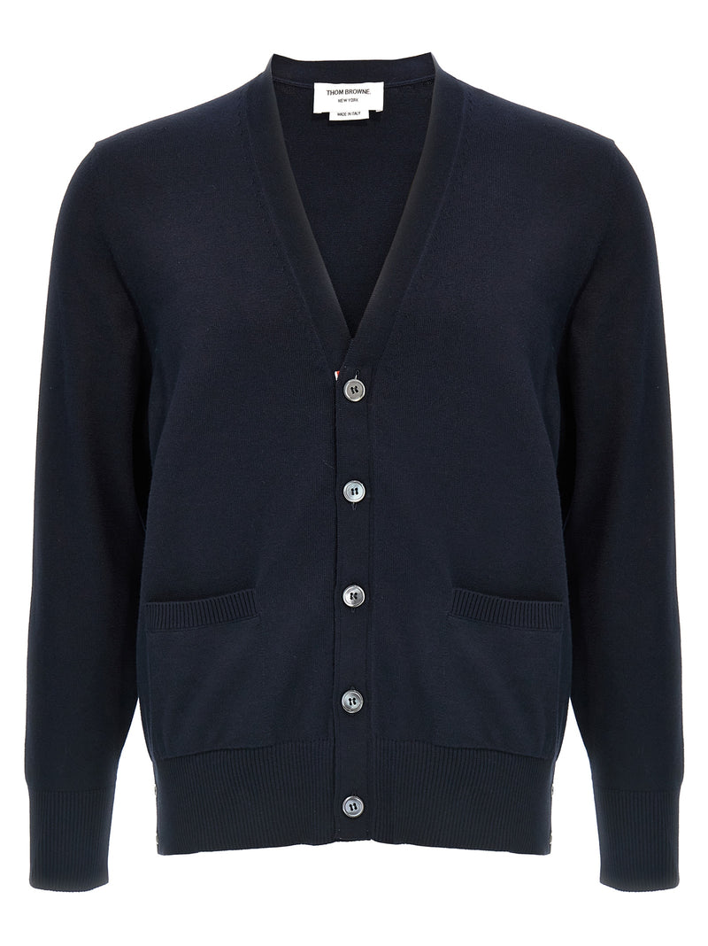 Thom Browne Blue Cotton Cardigan - Luxury Men's Sweater
