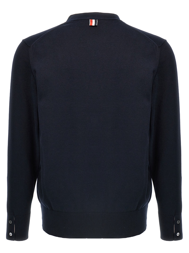 Thom Browne Blue Cotton Cardigan - Luxury Men's Sweater