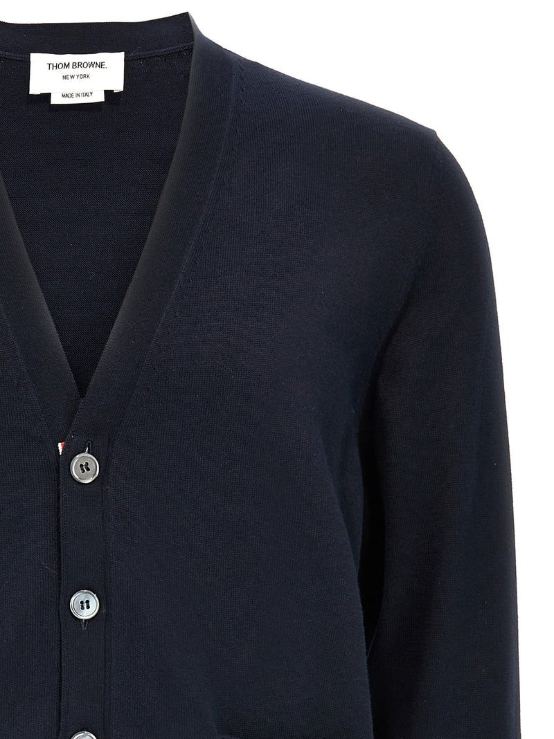 Thom Browne Blue Cotton Cardigan - Luxury Men's Sweater