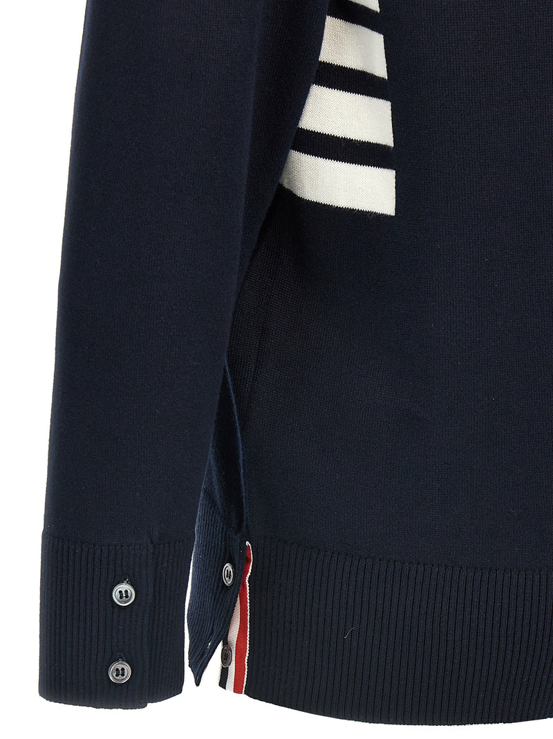 Thom Browne Blue Cotton Cardigan - Luxury Men's Sweater