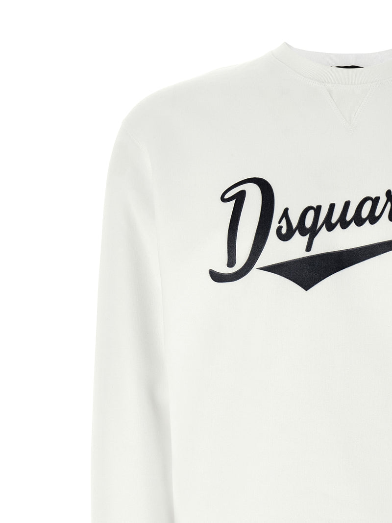 Dsquared² White Cotton Sweatshirt - Cool Fit Design