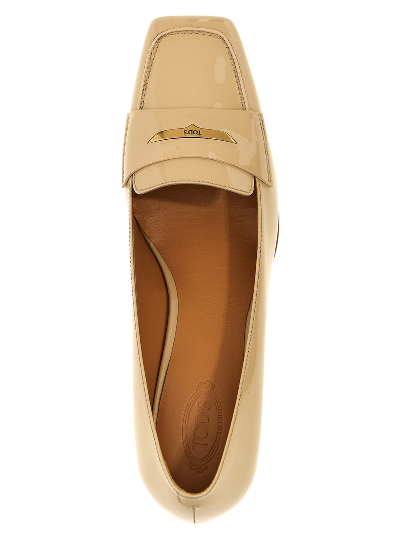Tod's Beige Calfskin Mid Heel Pumps for Women