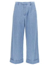 Valentino Garavani Blue Cotton Jeans Denim - High-Waisted Design