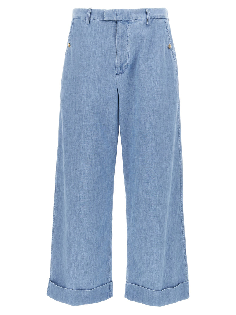 Valentino Garavani Blue Cotton Jeans Denim - High-Waisted Design