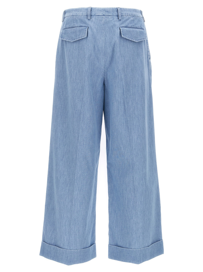 Valentino Garavani Blue Cotton Jeans Denim - High-Waisted Design