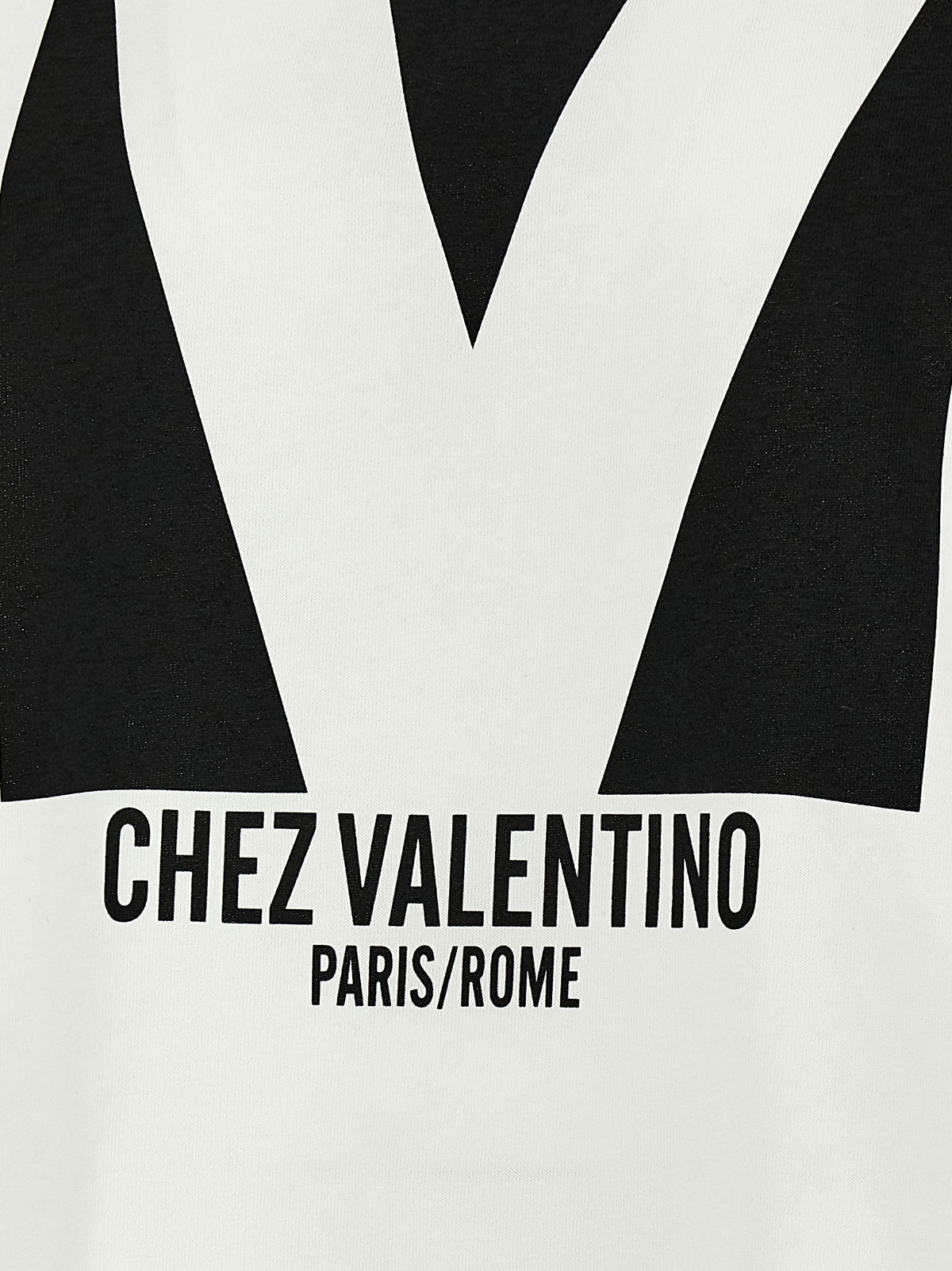 Valentino Garavani White Cotton T-Shirt with Chez Valentino Print